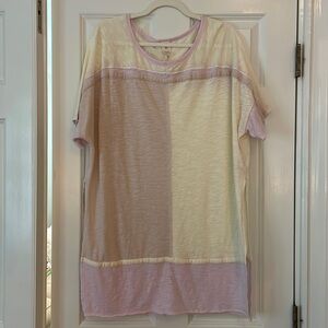 Pastel Free People Beach Cover Up Oversized Tee